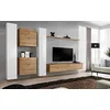 Image de ASM Ensemble Mural - Switch VI - 2 Vitrines Verticales - 1 Vitrine Carrée - 1 Banc TV - 1 étagère - Bois Et Blanc - Modèle 2