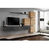 Image de ASM Ensemble Mural - Switch IX - 4 Vitrines Carrées - 2 Bancs TV - 1 étagère - Bois Et Graphite - Modèle 2