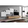 Image de AC-Déco Ensemble Mural - Switch X - 3 Vitrines Carrées - 2 Bancs TV - 1 étagère - Bois Et Blanc - Modèle 2