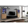 Image de ASM Ensemble Mural - Switch XIV - 4 Vitrines - 1 Banc TV - 2 étagères - Bois Et Noir - Modèle 1