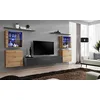 Image de AC-Déco Ensemble Mural - Switch XIV - 4 Vitrines - 1 Banc TV - 2 étagères - Bois Et Graphite - Modèle 1