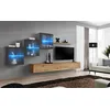 Image de ASM Ensemble Mural - Switch XX - 3 Vitrines - 2 Bancs TV - 1 étagère - Bois Et Graphite - Modèle 2