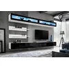 Image de ASM Ensemble Mural - Fly I - 2 Rangements LED - 2 Meubles TV - 2 étagères - Blanc Et Noir - Modèle 1
