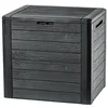 Image de KADAX Coffre de rangement, en plastique, pour les coussins, les jouets pour enfants, le jardin, la terrasse, 140 l, anthracite