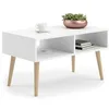 Image de KOBI Sandi Table basse | Design scandinave | Pour salon, bureau, salle à manger | Fonctionnelle et élégante | Matériaux de qualité supérieure (blanc)