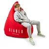 Image de Diablo Pouf Poire Gaming XXL Beanbag Pouf Avec remplissage Pour Adultes et Enfants Salon Avec des Perles EPS Polyester 110 cm x 100 cm (Rouge)