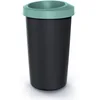 Image de Seau de recyclage 45L KEDEN en plastique avec couvercle ouvert pratique vert.