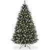 Image de Novatom Sapin de Noël en PVC de qualité supérieure - 250 cm - Épicéa enneigé - Effet neige - Avec support en métal - Fabriqué en film PVC et branches en polyéthylène