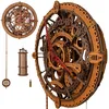 Image de WOODEN.CITY Horloge murale industrielle vintage en bois puzzle 3D pour adultes, kit d'horloge murale décorative à faire soi-même avec pendule, décoration d'intérieur difficile