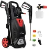 Image de LEHMANN Colorado Nettoyeur Haute Pression avec Moteur à Induction, 3000 W, max. 260 bar, Débit 492 l/h, Rayon d'action 17 m, Accessoires : Canon à Mousse, 4 Buses, Buse Turbo, Noir/rouge