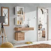 Image de ASM Ensemble Meuble Mural Easy III - L 100 X P 30 X H 170 Cm - Marron Et Blanc