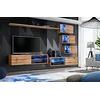 Image de ASM Ensemble Meuble TV Mural Switch XXIV - L 260 X P 40 X H 170 Cm - Marron