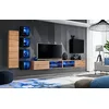 Image de ASM Ensemble Meuble TV Mural Switch Xxvi - L 320 X P 40 X H 150 Cm - Noir Et Marron