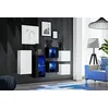 Image de ASM Ensemble Meuble Mural Switch SB Iv - L 150 X P 30 X H 80 Cm - Blanc Et Noir
