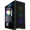 Image de Kolink Unity Boîtier PC latéral ARGB avec quatre ventilateurs ARGB, porte à charnière en verre trempé, sans GPU 410 mm, cartes mères E-ATX, acier, boîtier tour centrale, noir