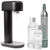 Image de Mysoda: Ruby Set Machine à gazéifier en aluminium avec bouteille en plastique Quick-Lock de 1 l et 0,5 l sans BPA et cylindre de CO2 Noir
