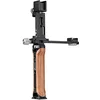 Image de LEOFOTO VC-1 Kit vidéo pour smartphone avec poignée en palissandre, pince pour smartphone, sabot et rail avec pince compatible Arca/RRS