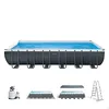 Image de Intex 26364NP - Piscine hors sol Ultra XTR Cadre rectangulaire, pompe filtre 7900 L/h, échelle, bâche de base et couverture, 31805 L, acier et PVC, gris, 732 x 366 x 132 cm