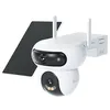 Image de EZVIZ HB90x Caméra de sécurité extérieure intelligente, double objectif 2K, angle de 360°, fonctionne avec batterie 10 400 mAh, avec panneau solaire, surveillance continue sans WiFi, vision nocturne