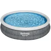 Image de Bestway Fast Set Piscine hors-sol avec pompe à filtre Ø 366 x 76 cm, aspect rotin (gris ardoise), ronde