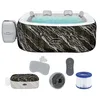Image de Bestway Carré en marbre Hollywood Luxe AirJet 6 de 71 x 71 x 26 pouces ou 1,80 m x 1,80 m x 66 cm