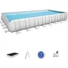 Image de Bestway Piscine Hors Sol Rectangle Power Steel  956 x 488 x 132 cm avec Filtre à Sable, échelle, bâche