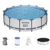 Image de Bestway Steel Pro Max Frame Kit complet avec pompe filtrante Gris clair Ø 427 x 107 cm