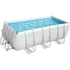 Image de Bestway Power Steel Frame Kit de piscine avec pompe filtrante Gris clair Carré 412 x 201 x 122 cm