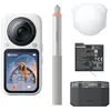 Image de Insta360 X6 Essentials Bundle   Caméra d'action 8K à 360°, deux capteurs 1/1", batterie supplémentaire, étui de charge et perche à selfie invisible, blanc arctique