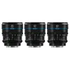 Image de SIRUI Night Walker T1.2 Cine Lens Set, 24 mm, 35 mm, 55 mm, objectif de mise au point manuelle à grande ouverture (MS-3SRB, monture RF, noir)