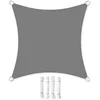 Image de SONGMICS Voile d'ombrage 3 x 3 m, imperméable avec une colonne d'eau de 665 mm, protection solaire en polyester indéchirable, protection UV 93%, terrasse, jardin, cordes de 2 m, gris fumé GSH33GYV1