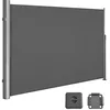 Image de SONGMICS Store latéral en aluminium extensible 160 x 350 cm, brise-vue, protection solaire, opaque, store latéral, pour balcon, terrasse, jardin, anthracite GSA165G