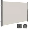 Image de SONGMICS Store latéral en aluminium extensible 180 x 350 cm, brise-vue, protection solaire, occultant, store latéral pour balcon, terrasse, jardin, beige GSA185E