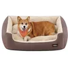 Image de FEANDREA Panier pour chien, panier pour chien avec coussin réversible 85 x 65 x 21 cm, marron PGW04Z