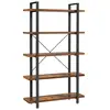 Image de VASAGLE Bibliothèque industrielle stable à 5 niveaux, étagère de rangement, étagère debout, montage facile, salon, chambre à coucher, bureau, marron rustique et noir LLS55BX