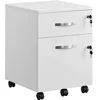 Image de VASAGLE CUSTOS Collection - Caisson Bureau, Petit Meuble de Rangement Mobile, avec 2 Tiorirs, 5 roulettes, Surface Texturée, pour Dossiers Suspendus, Document A4, Poste de Travail, Blanc LCD022T46V1