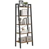Image de VASAGLE Étagère à 5 étagères avec structure en métal facile à monter pour salon, chambre à coucher, cuisine, 56 x 34 x 172 cm (L x l x H) - Noir vintabraun/LLS45X