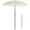 Image de SONGMICS Parasol de 200 cm, Protection Solaire UPF 50+, Inclinable sur 30° dans Les 2 Sens, Hauteur Réglable, avec Sac de Transport, pour Balcon, Jardin, Terrasse, Plage, sans Base, Beige GPU65WTV1