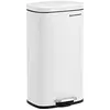 Image de SONGMICS Poubelle Cuisine 30L, Poubelle à Pédale, avec Couvercle à Fermeture en Douceur, Seau Intérieur, en Acier, Blanc LTB03WT