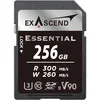 Image de Exascend Essential Carte mémoire SDXC UHS-II V90 256 Go 4K UHD jusqu'à 260 Mo/s Vitesse d'écriture UHS-II Classe 10, U3, V90