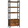 Image de HOOBRO Étagère à Livres à 4 Niveaux, Bibliothèque, Bibliothèque industrielle avec Armoire de Rangement, Étagère de Rangement avec Rails de Protection, Bureau à Domicile, Salon, Cuisine EBF46SJ01