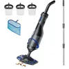 Image de MOVA Handler V10 Aspirateur pour tous types de piscine, aspiration 4 200 L/h, tête transparente, autonomie 60 min, perche télesc. 1,8 m et épuisette, double filtration, sans fil, IPX8