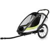Image de HAMAX Breeze Remorque de vélo double pour enfant Blanc/vert