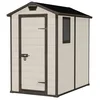Image de Keter Manor Abri de jardin 4 x 6 cm, finition effet bois rayé, beige, 130 x 192 x 198 cm