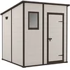 Image de Keter Manor Abri de jardin en pente à une porte 1,8 x 1,8 m, effet bois beige marron | Ne se décolore pas | Résistant aux intempéries | Sûr et sécurisé | Zéro entretien | Garantie 15 ans