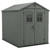 Image de Keter Abri de jardin Darwin 6 x 8 cm, finition effet bois, couleur vert sauge, 4,5 m², 190 x 244 x 221 H cm