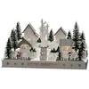 Image de Konstsmide 3265-210 Silhouette LED en bois « Village », minuterie 6H, 12 diodes blanc chaud, transformateur intérieur 3 V, à piles, câble transparent