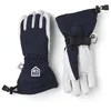 Image de Hestra Heli Ski Gant de ski classique 5 doigts en cuir pour femme pour le ski, le snowboard et l'alpinisme (coupe femme)   Bleu marine/blanc cassé   39