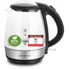 Image de Emerio WK-125145 Bouilloire en verre 1,2 l 2200 W Éclairage intérieur LED Base 360° Verre borosilicate Sans BPA Ouverture du couvercle par simple pression d'un bouton Idéal pour la maison, le camping