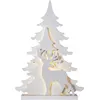 Image de Star Trading Grandy Décoration de Noël LED pour intérieur et extérieur en bois blanc, sapin et cerf, avec câble, hauteur 70 cm, IP44